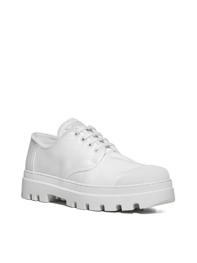 Shop Prada Lug Sole Derby Shoes In White