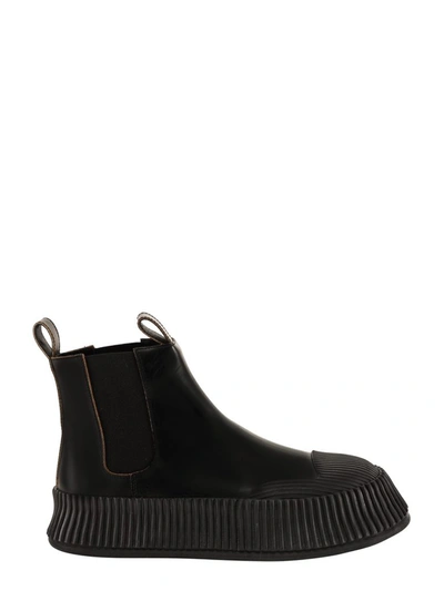 Shop Jil Sander Platform Chelsea Boots In Black