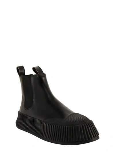 Shop Jil Sander Platform Chelsea Boots In Black