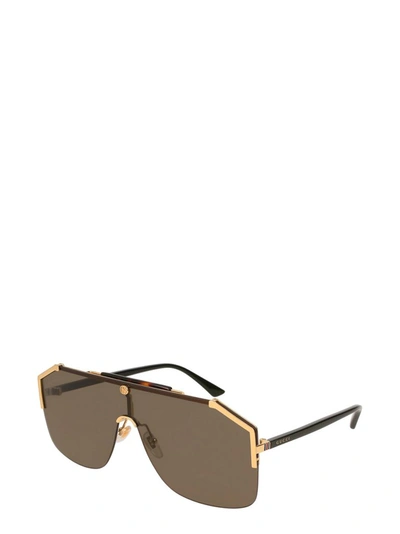 Shop Gucci Eyewear Aviator Sunglasses In Brown