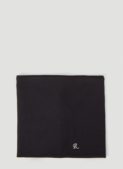 Shop Raf Simons R Embroidered Collar Scarf In Black