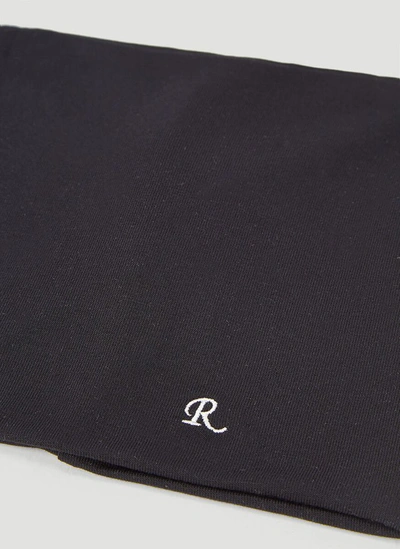 Shop Raf Simons R Embroidered Collar Scarf In Black