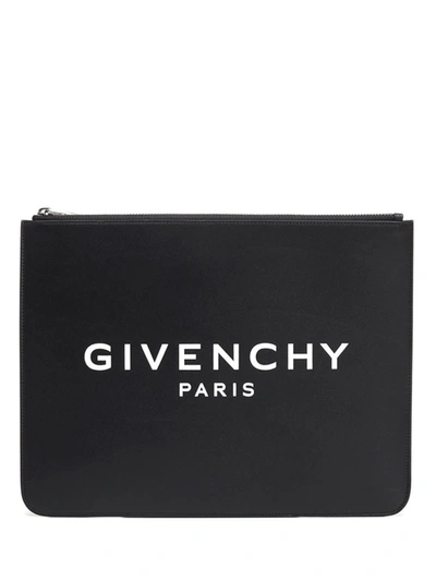 Shop Givenchy Paris Large Zipped Pouch In Black