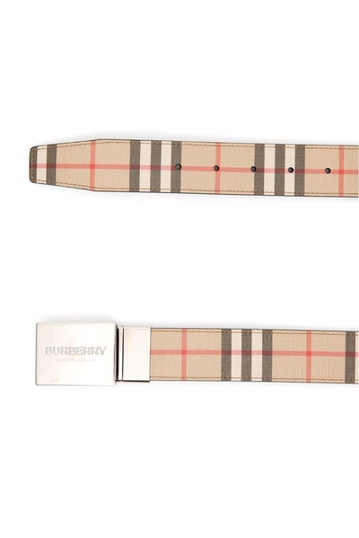 Burberry Beige Classic Check Coated Canvas Barnsfield Plaque Belt 75CM  Burberry