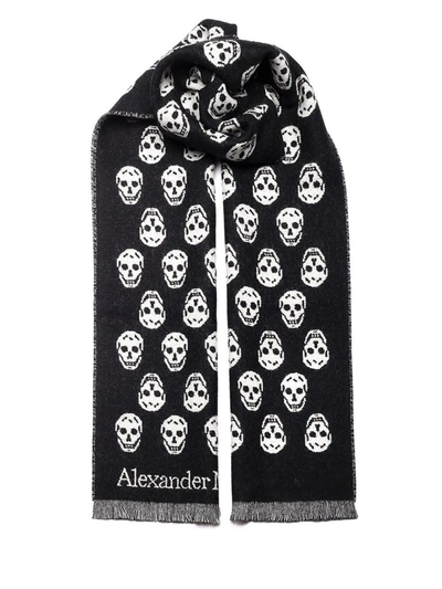 Shop Alexander Mcqueen Allover Skull Scarf In Black