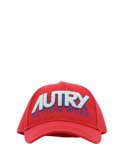 Shop Autry Action Embroidered Baseball Cap In Red