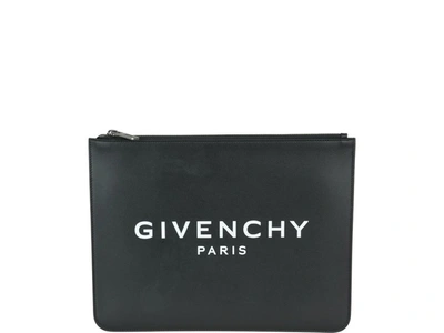 Shop Givenchy Large Logo Print Pouch In Black