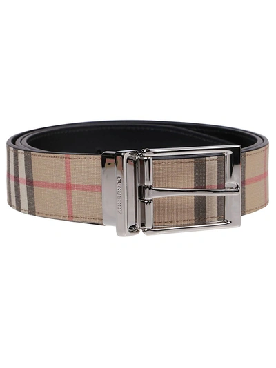 Shop Burberry Vintage Check Print Reversible Belt In Multi