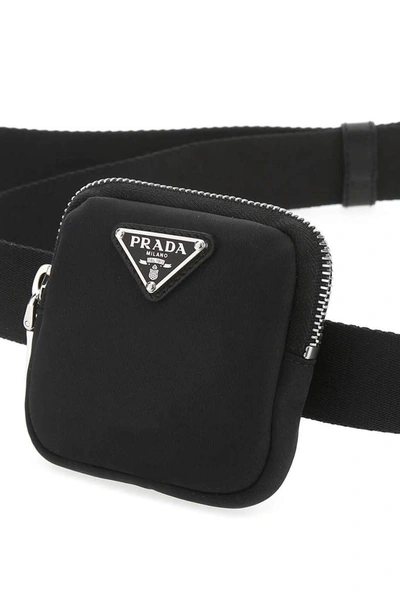 Shop Prada Pouch Attached Belt In Black