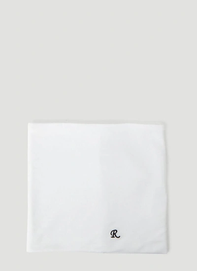 Shop Raf Simons R Embroidered Collar Scarf In White