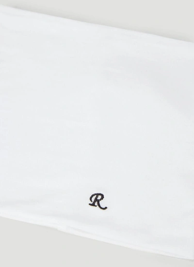 Shop Raf Simons R Embroidered Collar Scarf In White