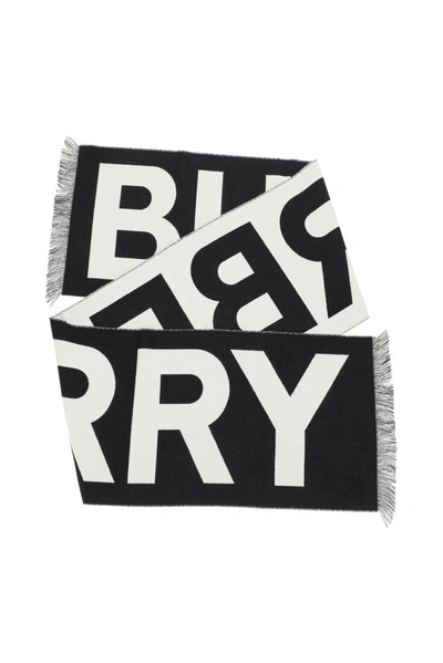 Shop Burberry Reversible Logo Intarsia Scarf In Multi