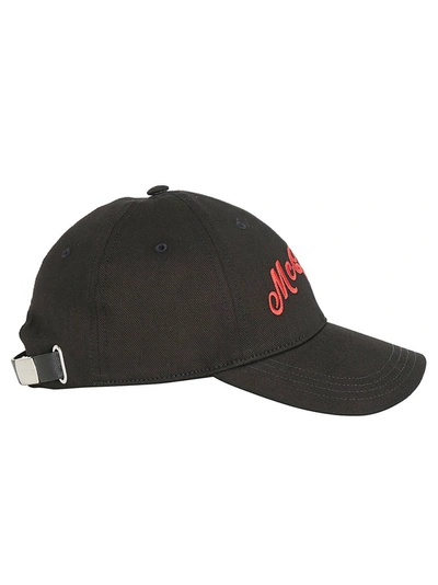 Shop Alexander Mcqueen Logo Signature Baseball Cap In Black