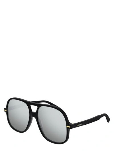 Shop Gucci Eyewear Oversized Aviator Sunglasses In Black