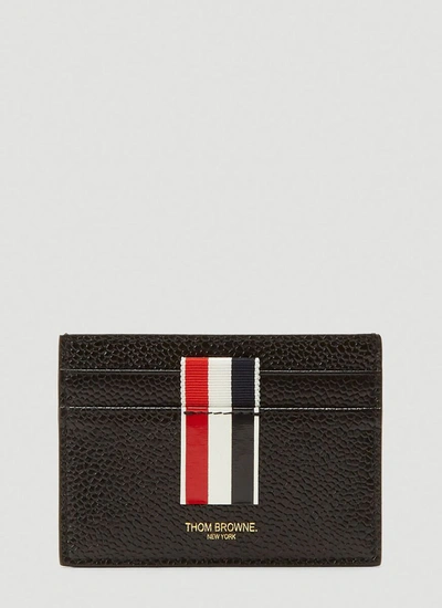 Shop Thom Browne Vertical Intarsia Stripe Cardholder In Black
