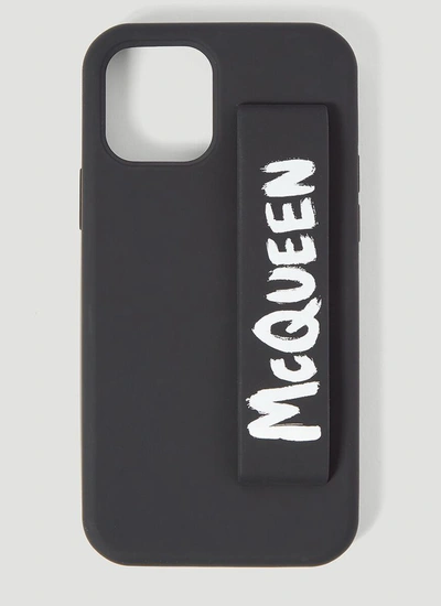 Shop Alexander Mcqueen Graffiti Logo Printed Iphone 12 Pro Case In Black