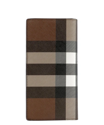 Shop Burberry House Check Bifold Wallet In Brown