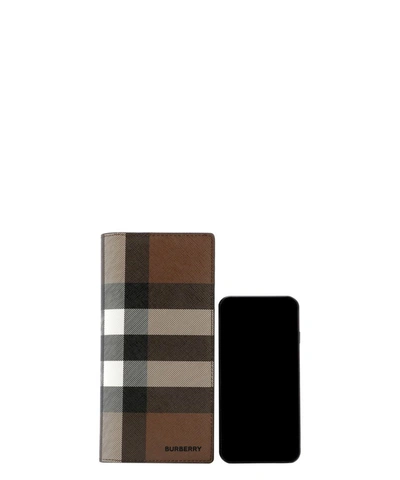Shop Burberry House Check Bifold Wallet In Brown