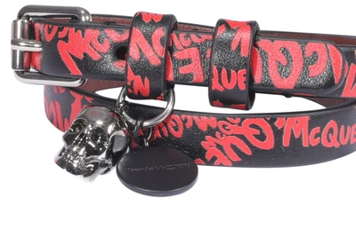 Shop Alexander Mcqueen Skull Graffiti Double Wrap Bracelet In Multi