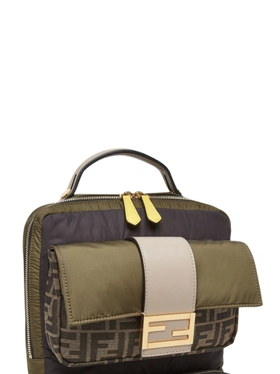 Shop Fendi Ff Motif Baguette Backpack In Green