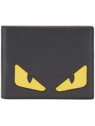 Shop Fendi Monster Bag Bugs Bifold Wallet In Black