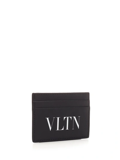 Shop Valentino Vltn Print Cardholder In Black