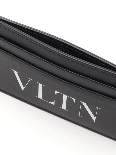 Shop Valentino Vltn Print Cardholder In Black