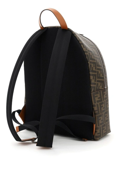 Shop Fendi Ff Motif Backpack In Brown