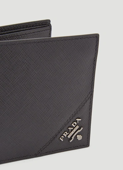 Shop Prada Saffiano Bifold Wallet In Black