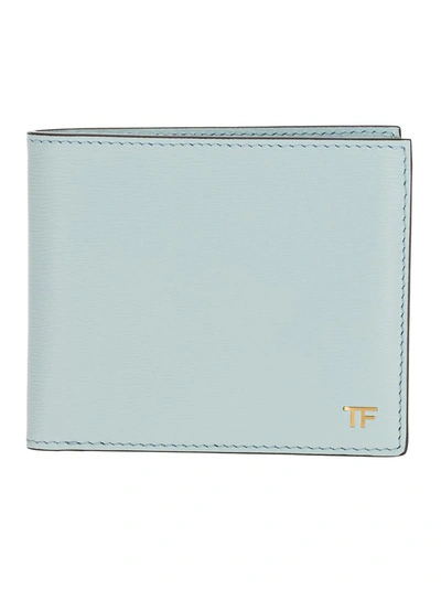 Shop Tom Ford Logo Plaque Bifold Wallet In Blue