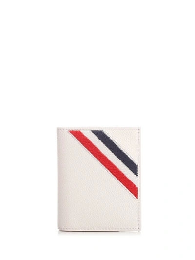 Shop Thom Browne Rwb Stripe Bifold Wallet In White