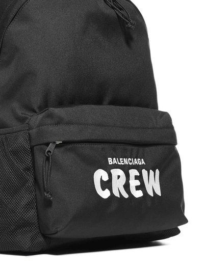 Shop Balenciaga Crew Printed Backpack In Black