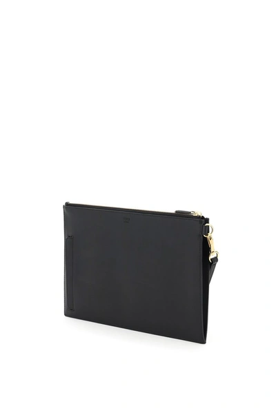 Shop Fendi Bag Bugs Flat Pouch In Black