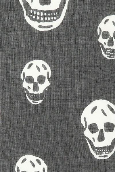 Shop Alexander Mcqueen Classic Skull Print Scarf In Black