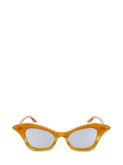 Shop Gucci Eyewear Cat Eye Sunglasses In Yellow