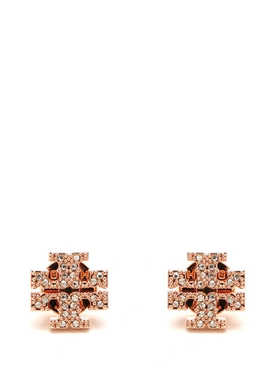 Shop Tory Burch Kira Pavé Stud Earrings In Gold