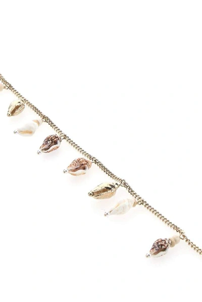 Shop Saint Laurent Seashell Charm Necklace In Gold