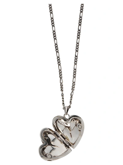 Shop Alexander Mcqueen Heart Chain Necklace In Silver