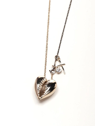 Shop Saint Laurent Heart In Multi