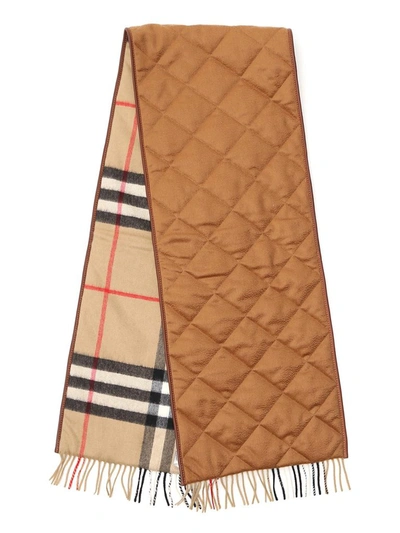 Shop Burberry Quilted Check Scarf In Multi
