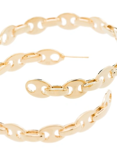 Shop Rabanne Paco  Chain Link Hoop Earrings In Gold