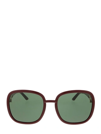 Shop Gucci Eyewear Square Frame Sunglasses In Red