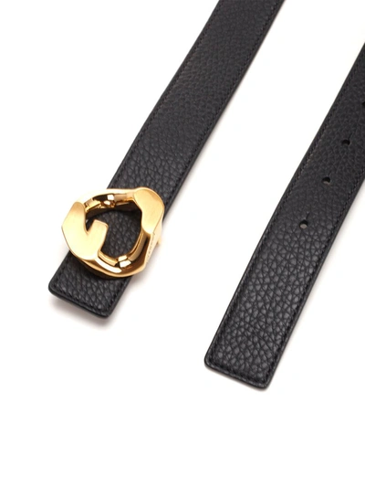 Shop Givenchy Sculpted G Buckle Belt In Black