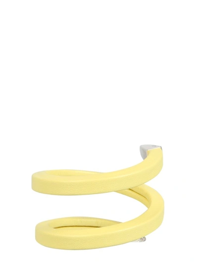 Shop Bottega Veneta Coiled Cuff Bracelet In Yellow