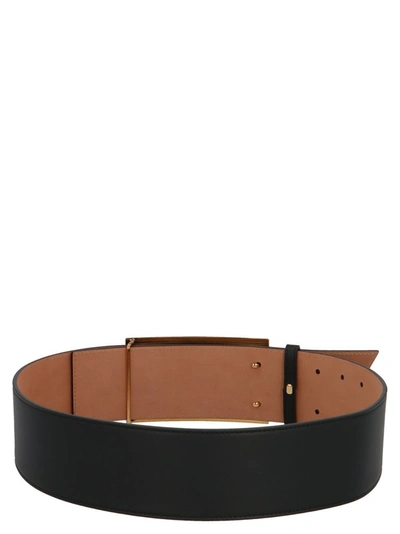 Shop Fendi Ff Baguette Buckle Belt In Black