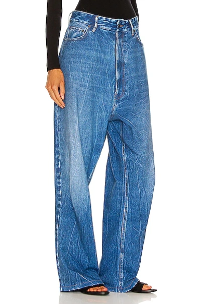 Shop Balenciaga Trompe L'oeil Pant In Blue