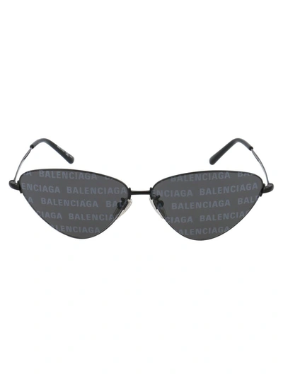 Shop Balenciaga Eyewear Triangular Frame Sunglasses In Black