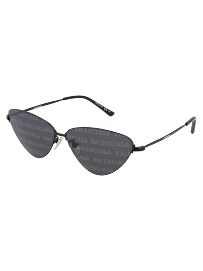 Shop Balenciaga Eyewear Triangular Frame Sunglasses In Black