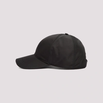 Shop Prada Logo Plaque Baseball Hat In Black