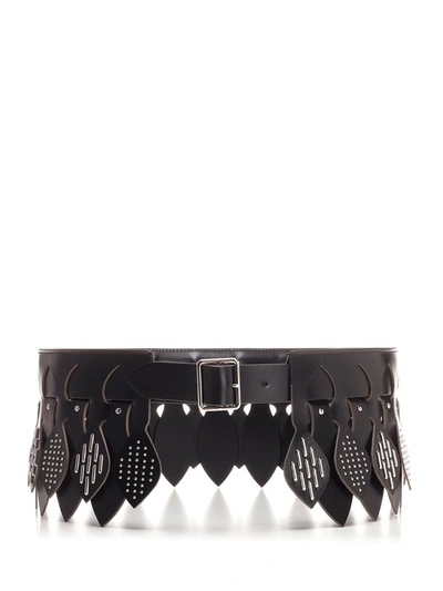 Shop Alaïa Studs Embellished Belt In Black